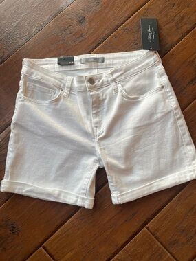 Mavi White Cuffed Denim Jean Shorts - Women's